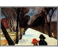 Dipingere coi numeri, per adulti e principianti, pittura con i numeri, la neve che cade nella corsia di Edvard Munch, kit di pittura con i numeri, per decorare la casa, 40,6 x 50,8 cm