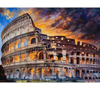 Dipingere con i Numeri aAdulti, kit per Dipingere con i Numeri con Pennelli e Pigmento Acrilico Regalo per Donne Natale Compleanno Decor Della Casa - Senza Telaio 60x80cm (Colosseo romano) E-644