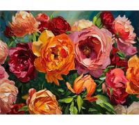 Dipingere con i Numeri acquerello, Quadri da Dipingere Numerati, Rosa Paint by Numbers Inclusi Pennelli e Colori Acrilici Dipinti con i Numeri Adulti Regali e Decor Casa, Senza Cornice 55x70cm Z4-190