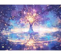 Dipingere con i Numeri Adult Sogno Quadri da Dipingere Numerati Albero, Painting by Numbers Adulti con Pennelli e Colori Acrilici, Kit per Tela Antipiega per Decora la Regalo 130x100cm, Model 143