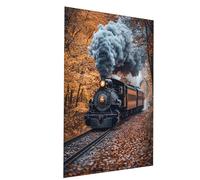 Dipingere con i Numeri Adult Treno Kit Pittura con Colori Acrilici 3 Pennelli e Tele per Dipingere 60x80cm, Fai da te Disegni da Colorare per Adulti Albero per Quadri Camera da Letto Regalo Model06063