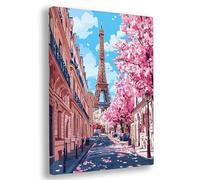 Dipingere con i Numeri Adulti, 30x40cm Dipingere con i Numeri Parigi Kit, DIY Kit di Pittura a Olio Dipinte a Mano per Adulti Principianti, Paint by Numbers per Decorazioni Parete, (Paesaggio), L-00