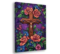 Dipingere con i Numeri Adulti, 30x40cm Dipingere con i Numeri Religione Kit, DIY Kit di Pittura a Olio Dipinte a Mano per Adulti Principianti, Paint by Numbers per Decorazioni Parete, (Fiori), G-59