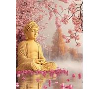 Dipingere con i Numeri Adulti, 30x40cm Kit de Statue Di Buddha Dipingere con i Numeri, DIY Tele per Pittura a Olio Dipinte a Mano per Principianti, Religione Paint by Numbers, Decorazioni Parete G-14