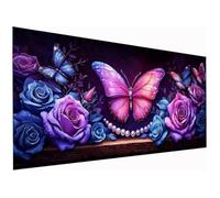 Dipingere con i Numeri Adulti, 70x160cm Kit de Farfalla Dipingere con i Numeri, DIY Tele per Pittura a Olio Dipinte a Mano per Adulti Principianti, Rosa Paint by Numbers per Decorazioni Parete, A-04