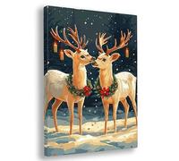 Dipingere con i Numeri Adulti, 70x90cm Dipingere con i Numeri Natale Kit, DIY Kit di Pittura a Olio Dipinte a Mano per Adulti Principianti, Paint by Numbers per Decorazioni Parete, (Cervo), B-03