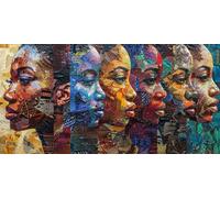 Dipingere con i Numeri Adulti Africa Dipingere con i Numeri Donna con 3 Pennelli + Acrilici + Immagine di Riferimento + Tela Prestampata, Paint by Numbers per Home Decor, Regalo Donna, 60x120cm-fu390u