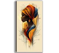 Dipingere con i Numeri Adulti Africa Dipingere con i Numeri Donna con 3 Pennelli + Acrilici + Immagine di Riferimento + Tela Prestampata, Paint by Numbers per Home Decor, Regalo Donna, 80x160cm-fu446u