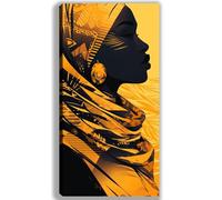Dipingere con i Numeri Adulti Africa Dipingere con i Numeri Donna con 3 Pennelli + Acrilici + Immagine di Riferimento + Tela Prestampata,Paint by Numbers per Home Decor,Regalo Donna,100x200cm-fu316u