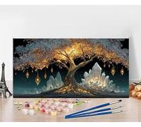 Dipingere Con I Numeri Adulti Albero Della Vita Dipingere Con I Numeri Pianta Pittura Con I Numeri, Fai Da Te Kit Pittura Adulti Couleur Paintings Kits per Decora la Casa, Senza Cornice 40x80cm H-1632