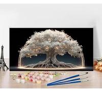 Dipingere Con I Numeri Adulti Albero Della Vita Dipingere Con I Numeri Pianta Pittura Con I Numeri, Fai Da Te Kit Pittura Adulti Couleur Paintings Kits, Decora la Casa Senza Cornice 50x100cm A-8825