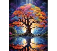 Dipingere con i Numeri Adulti Albero Della Vita Fantasia 50x70 cm, Kit Pittura Adulti Principianti, DIY Paint by Numbers con Pennelli e Colori Acrilici, Decora la casa Regalo (senza cornice) -YH883