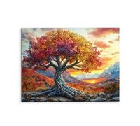 Dipingere con i Numeri Adulti, Albero Della Vita Paint by Numbers con Vernici e Pennelli, Kit di Pittura Acrilica Fai-da-Te per Adulti Principianti Decora la Casa Regalo 70x90cm (Nessuna Cornice) d841