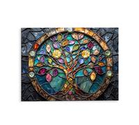 Dipingere con i Numeri Adulti Albero Della Vita, Paint by Numbers Incluso Colori Acrilici & Pennelli, Pittura ad Olio, Senza Telaio, Kit Pittura Adulti per Decorazione la Casa Regalo, 60x80cm G-842