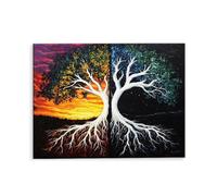Dipingere con i Numeri Adulti Albero Della Vita, Paint by Numbers Incluso Colori Acrilici & Pennelli, Pittura ad Olio, Senza Telaio, Kit Pittura Adulti per Decorazione la Casa Regalo, 80x110cm G-843