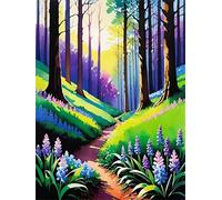 Dipingere con i Numeri Adulti,Albero dell'alba nella giungla Kit di Pittura su Tela Fai-da-Te per Principianti,40x50cm con 3 Pennelli e Colori aAcrilici Paint by Numbers per Casa Decora con cornice