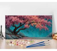 Dipingere Con I Numeri Adulti Albero Dipingere Con I Numeri Pianta Pittura Con I Numeri, Fai Da Te Kit Pittura Adulti Couleur Tela Paintings Kits per Decora la Casa Senza Cornice 80x160cm E-NV92