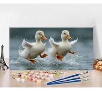 Dipingere Con I Numeri Adulti Anatra Dipingere Con I Numeri Fiume Pittura Con I Numeri, Fai Da Te Kit Pittura Adulti Couleur Tela Paintings Retrò Kits per Decora la Casa Senza Cornice 80x160cm 8-6759