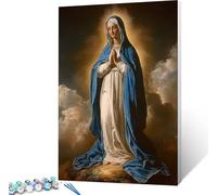 Dipingere con i Numeri Adulti Angelo, Fai da Te Paint by Numbers Cloud, Dipingere con i Numeri con Pennelli e Colori Acrilici, Hobby Creativi Adulti, Decorazioni Natalizie, Regalo Donna 40x50cm 0-8323