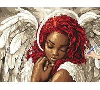 Dipingere con i Numeri Adulti Angelo Paint by Numbers Africa Hobby Creativi Adulti, DIY Tele da Dipingere con i Numeri Bambini Kit Painting by Numbers Kit Regalo Decorazioni Natalizie 80x60cm S-98