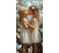 Dipingere con i Numeri Adulti Angelo Paint by Numbers Colomba Della Pace Quadri da Dipingere Numerati con Pennelli Pittura a Pigmento Acrilico Disegno, Senza Cornice, Regalo Donna 100X150cm P0-407