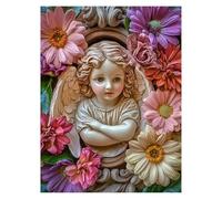Dipingere con i Numeri Adulti Angelo Quadri da Dipingere Numerati Bambini Fiore, Kit Pittura Adulti per Quadri Moderni Soggiorno, Painting by Numbers per Decorazioni Parete Regalo 40 x 55cm LSJ-1258