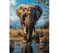 Dipingere Con I Numeri Adulti Animal Paint by Numbers Fleur Pittura Con I Numeri, Fai Da Te Kit Pittura Adulti Couleur Tela Paintings Kits per Decora la Casa Regalo, Senza Cornice 60x90cm C-5O59