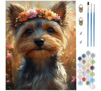 Dipingere con i Numeri Adulti animale, cane Kit Dipingere con i Numeri, Fai-da-Te per Principianti Paint by Numbers con 3 Penne e Colori Acrilici per Decorazioni Autunnali Casa Regalo 40x50cm D1-731