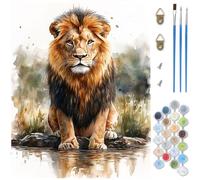 Dipingere con i Numeri Adulti animale,leone Kit Dipingere con i Numeri,Fai-da-Te per Principianti Paint by Numbers con 3 Penne e Colori Acrilici per Decorazioni Autunnali Casa Regalo 100x150 cm D1-809