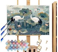 Dipingere con i Numeri Adulti Animali,100x120cm,DIY Colorare Paint by Numbers Hobby Creativi Adulti Malen Nach Zahlen Lotus,Quadri da Dipingere Numerati Su Tela per Decorazione Casa Idee Regalo,R796