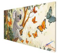 Dipingere con i Numeri Adulti Animali 70x30cm XXL Paint by Numbers Quadri da Dipingere Numerati Koala Hobby Creativi Adulti Painting by Numbers Kit per Pittura Olio Regalo Decorazioni Autunnali L-10