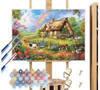 Dipingere con i Numeri Adulti Animali, 80x100 cm, DIY Colorare Paint by Numbers Hobby Creativi Adulti Malen Nach Zahlen Fattoria, Quadri da Dipingere Numerati Su Tela per Decorazione Casa Regalo, R787