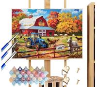 Dipingere con i Numeri Adulti Animali, 80x100 cm, DIY Colorare Paint by Numbers Hobby Creativi Adulti Malen Nach Zahlen Fattoria, Quadri da Dipingere Numerati Su Tela per Decorazione Casa Regalo, R790