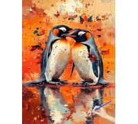 Dipingere con i Numeri Adulti Animali Dipingere con i Numeri Bambini Pinguino Hobby Creativi Adulti Kit Pittura Fai Da Te Painting by Numbers Kit con Pigmento Acrilico Decor Casa Regalo 40x50cm L-13