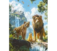 Dipingere con i Numeri Adulti Animali, Foreste Dipingere con i Numeri Bambini DIY Kit, Set Premium con Pennelli, Decorazione Casa & Creativo Regalo di Compleanno, Attività di Tempo libero 35x50cm z-59