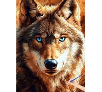 Dipingere con i Numeri Adulti Animali Paint by Numbers Passatempo per Adulti Quadri da Dipingere Numerati Lupo Fai Da Te Acrilici Colorare con i Numeri Kit per Regalo Donna Decor Parete 50x70cm N-22