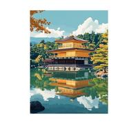 Dipingere con i Numeri Adulti Architettura giapponese Hobby Creativi Adulti con Colore Tele per Dipingere Paesaggio 50 x 70 cm 36 Colori Acrilici e Pennello Pittura, Quadri Moderni Soggiorno 2YH-14827