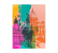 Dipingere con i Numeri Adulti Astratto Fai da te Hobby Creativi Adulti con Colore Tele per Dipingere Edifici antichi 70x95cm 36 Colori Acrilici e Pennello Pittura, Quadri Moderni Soggiorno 2YH-11137