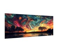 Dipingere con i Numeri Adulti Aurora boreale, DIY Paint by Numbers Cielo Quadri da Dipingere Numerati con Telaio Pennelli e Acrilici, Hobby Creativi Adulti, Decorazioni Casa Regalo 70x140cm,d951k