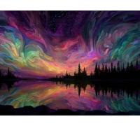 Dipingere con i Numeri Adulti, Aurora Colore Paint by Numbers Quadri da Dipingere Numerat, Principianti Pittura a Olio Kit Acrilica, Pittura Adulti Decora Casa Regalo 50x70cm (Senza Cornice) WJY7-385