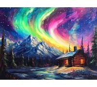 Dipingere con i Numeri Adulti, Aurora Neve Paint by Numbers Quadri da Dipingere Numerat, Principianti Pittura a Olio Kit Acrilica, Pittura Adulti Decora la Casa Regalo 50x70cm (Senza Cornice) WJY7-387