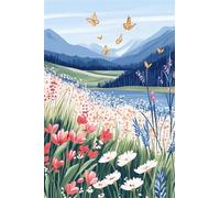 Dipingere con i Numeri Adulti,Campi di fiori di montagna Kit di Pittura su Tela Fai-da-Te per Principianti,40x50cm con 3 Pennelli e Colori aAcrilici Paint by Numbers per Casa Decora Regalo con cornice