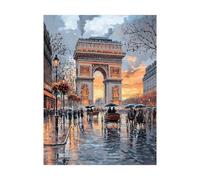 Dipingere con i Numeri Adulti Carrozza a Cavalli Fai da te Hobby Creativi Adulti con Colore Tele per Dipingere Parigi 40 x 30CM 36 Colori Acrilici e Pennello Pittura,Quadri Moderni Soggiorno 2YH-10098