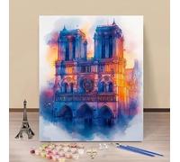 Dipingere Con I Numeri Adulti Cattedrale Di Notre Dame Paint by Numbers Paesaggio Pittura Con I Numeri, Fai Da Te Couleur Dipinto Kit Pittura Adulti per Decora la Casa 80x120cm Senza Cornice G-890ZU