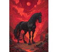 Dipingere con i Numeri Adulti cavallo, nero Dipingere con i Numeri Bambini DIY Kit, Set Premium con Pennelli, Decorazione Casa & Creativo Regalo di Compleanno, Attività di Tempo libero 50x70cm z-268