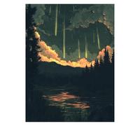 Dipingere con i Numeri Adulti Cielo notturno Quadri da Dipingere Numerati Bambini Paesaggio, Kit Pittura Adulti per Quadri Moderni Soggiorno, Painting by Numbers per Decorazioni Parete 40x55Cm LSJ0619