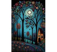 Dipingere con i Numeri Adulti,Cielo stellato notturno Kit di Pittura su Tela Fai-da-Te per Principianti,40x50cm con 3 Pennelli e Colori aAcrilici Paint by Numbers per Casa Decora Regalo con cornice