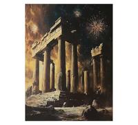 Dipingere con i Numeri Adulti Cielo stellato Quadri da Dipingere Numerati Bambini Edifici antichi, Kit Pittura Adulti per Quadri Moderni Soggiorno, Painting by Numbers, Regalo 100 x 135 cm LSJ-1211