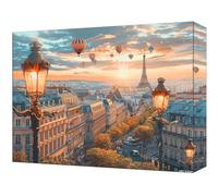 Dipingere con i Numeri Adulti, Città Architettura Quadri da Dipingere Numerati, Kit Pittura Acrilica DIY Bambini, Hobby Creativi Adulti, Dipinto a Mano Kit Pittura Olio 50x65cm (Senza Cornice) T-138