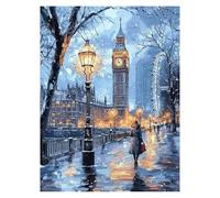 Dipingere con i Numeri Adulti Città Quadri da Dipingere Numerati Bambini Londra, Kit Pittura Adulti per Quadri Moderni Soggiorno, Painting by Numbers per Decorazioni Parete Regalo 60x80 cm LSJ-556